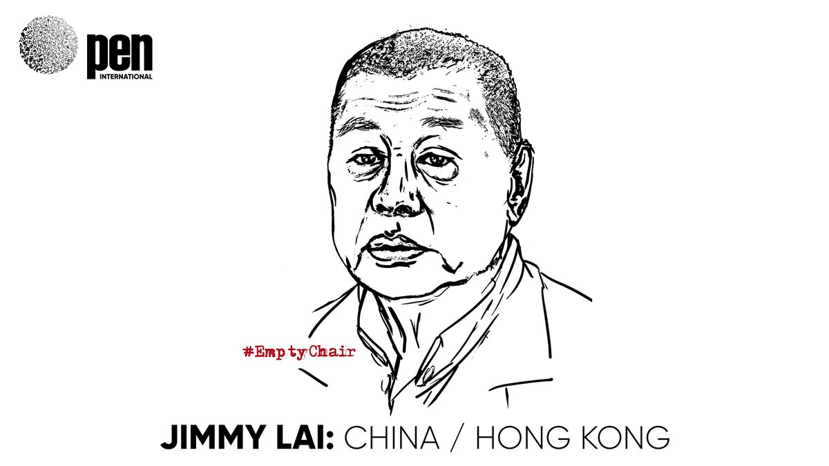 pen_int's tweet photo. This week, #PENCongress honours imprisoned activist, writer, owner of Apple Daily, #JimmyLai, with an Empty Chair. Lai has been imprisoned in #HongKong since 2020 on multiple convictions for his work. We call for his immediate and unconditional release: https://t.co/BrFLjrh4bw https://t.co/mPn1rwadt7