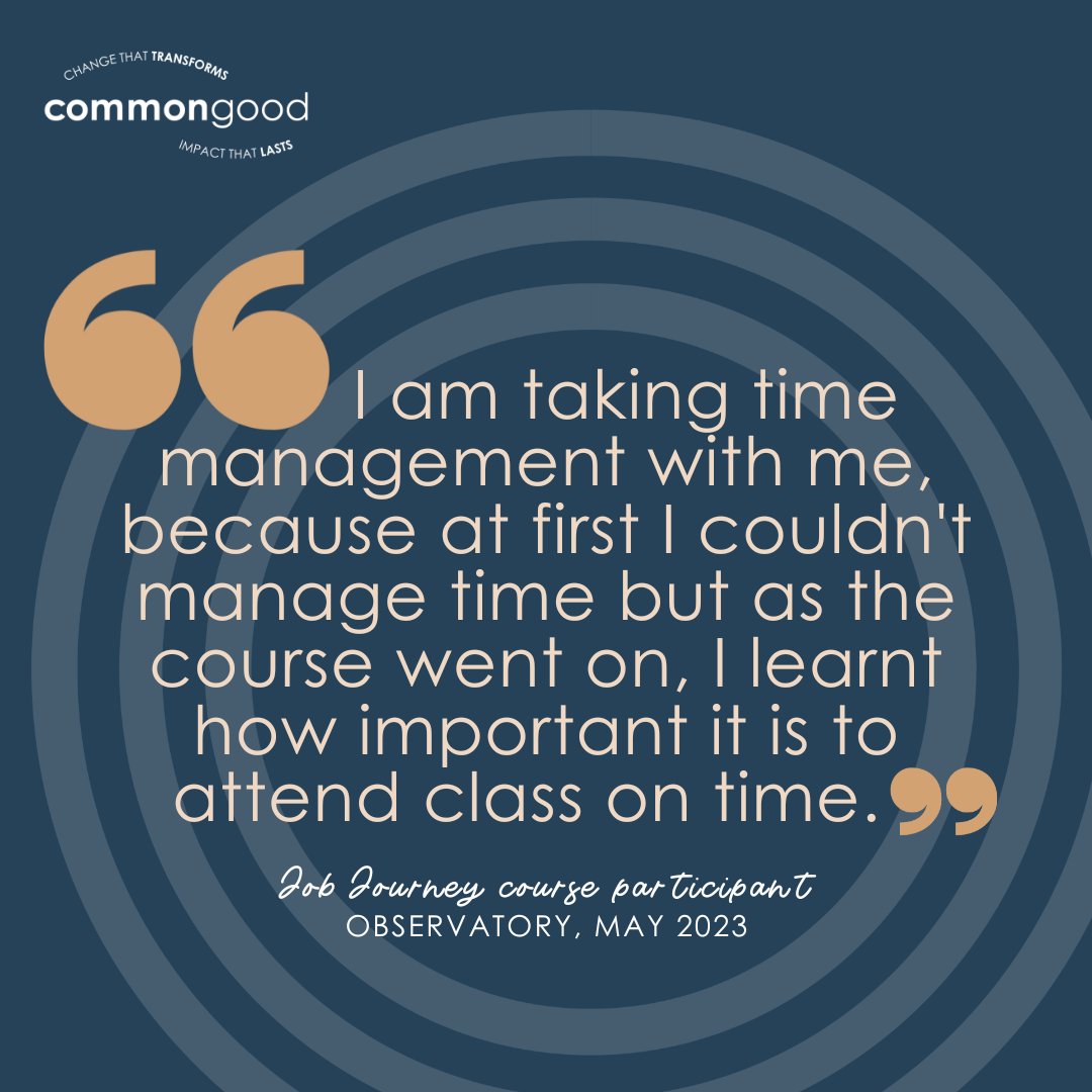 During our employment initiatives' #JobJourney, participants imagine they start their journey with an empty backpack &amp; by the end of the course, they have filled their bag with these job readiness essentials. For this young school leaver, better time management was the key!