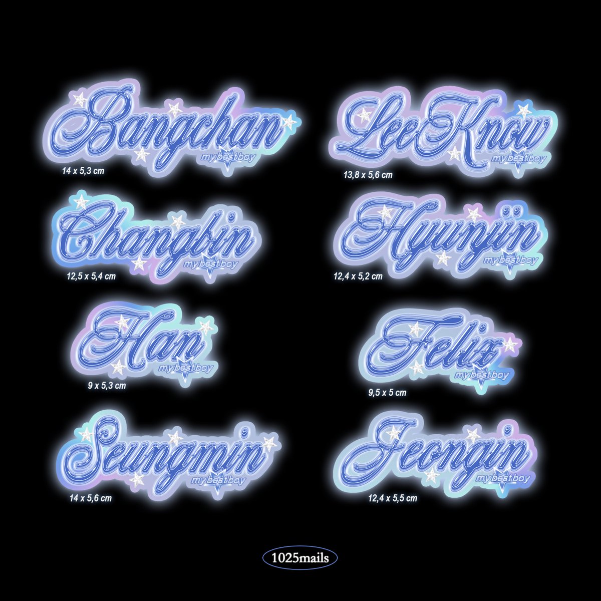 1025mails's tweet photo. rts &amp; likes are appreciated

interest check! ✰
hi, kalo aku po sticker name skz (lagi) apakah ada yang minat? hologram laminated sama persis seperti sticker aku sebelumnya, but make it blue 💙

drop your @ if interested, i'll tag for later kalo udah open order :] https://t.co/vEzmjRCUjR