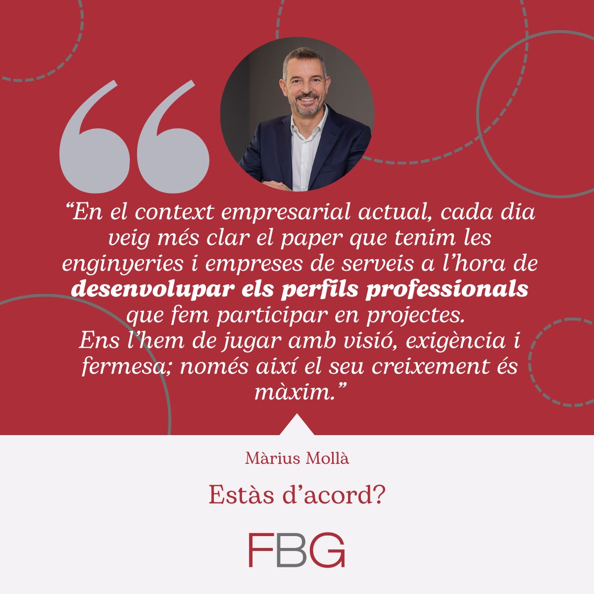 Estàs d'acord amb la frase inspiradora que ens comparteix el Màrius?