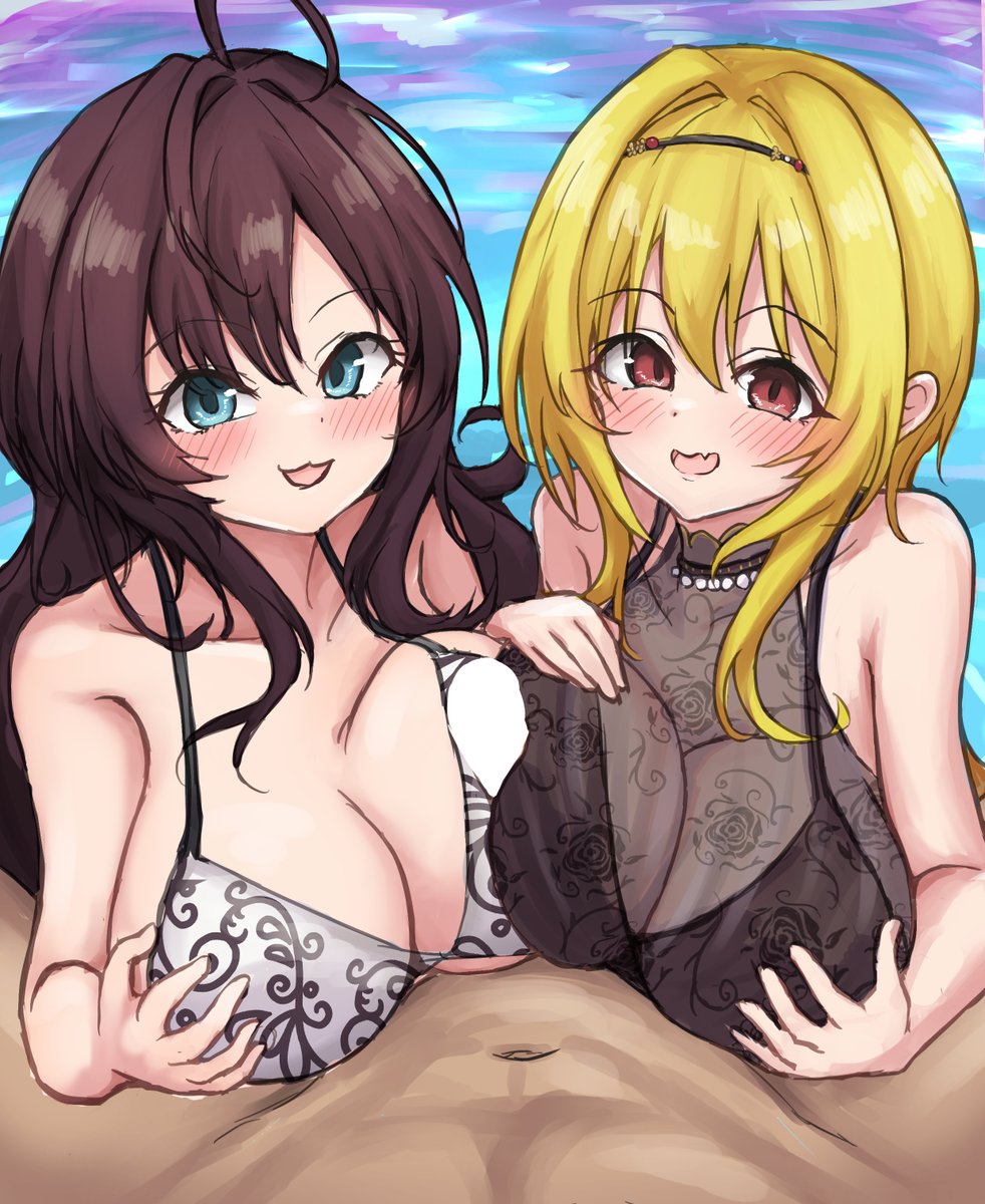 【NSFW】水着ちとしきWパイズリ 