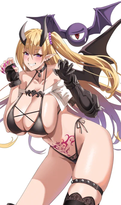 人間の英雄に敗れ力を失い、クソ雑魚モンスターの姿になってしまった魔王さまとその力を取り戻すため魔王に協力するギャル系サ......魔族っ娘という設定のオリキャラ 