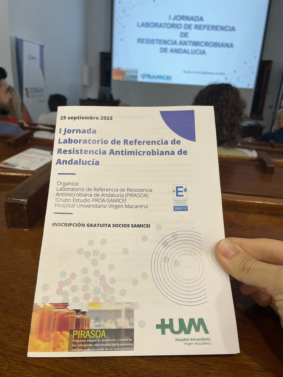 PROAmacarena's tweet photo. Da comienzo la “I Jornada Laboratorio de Referencia de Resistencia Antimicrobiana de Andalucía”.

Excelente labor a disposición de toda Andalucía para dar respuesta y aplicar los conocimientos al control de brotes por microorganismos multirresistentes en nuestros hospitales. https://t.co/49tsdWs41A