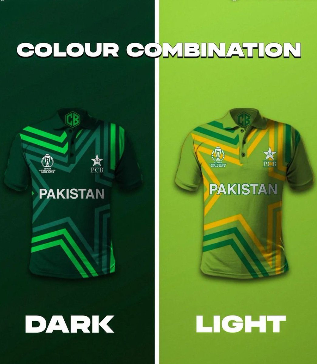 FX_JACKER's tweet photo. Which Color Combination do you like most🤔?
#WorldCup2023 #PakistanKit https://t.co/lo1tJoisuU