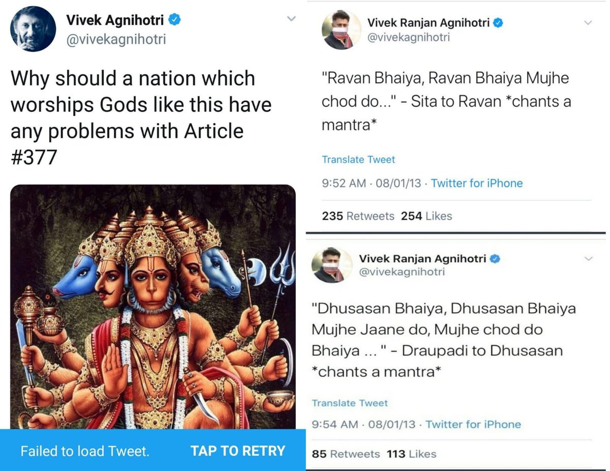chitrapadhi's tweet photo. Yeh hai asli mentality ...Mocking Hanuman , Draupadi , Sita is his asli surat ... https://t.co/bFLhCsXTGX