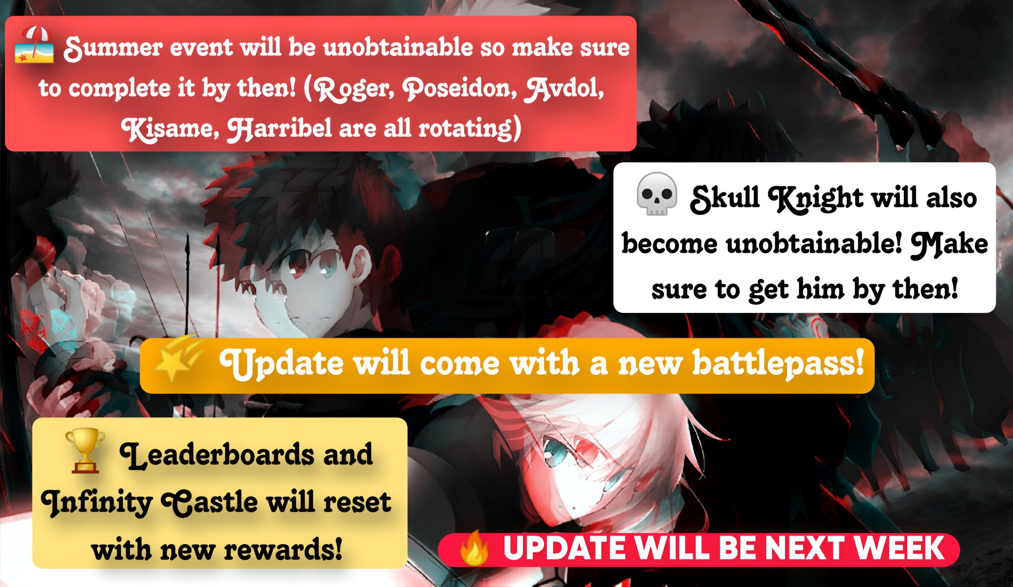Anime Adventures on X: 📢 UPDATE 13 DROPPING NEXT WEEKEND