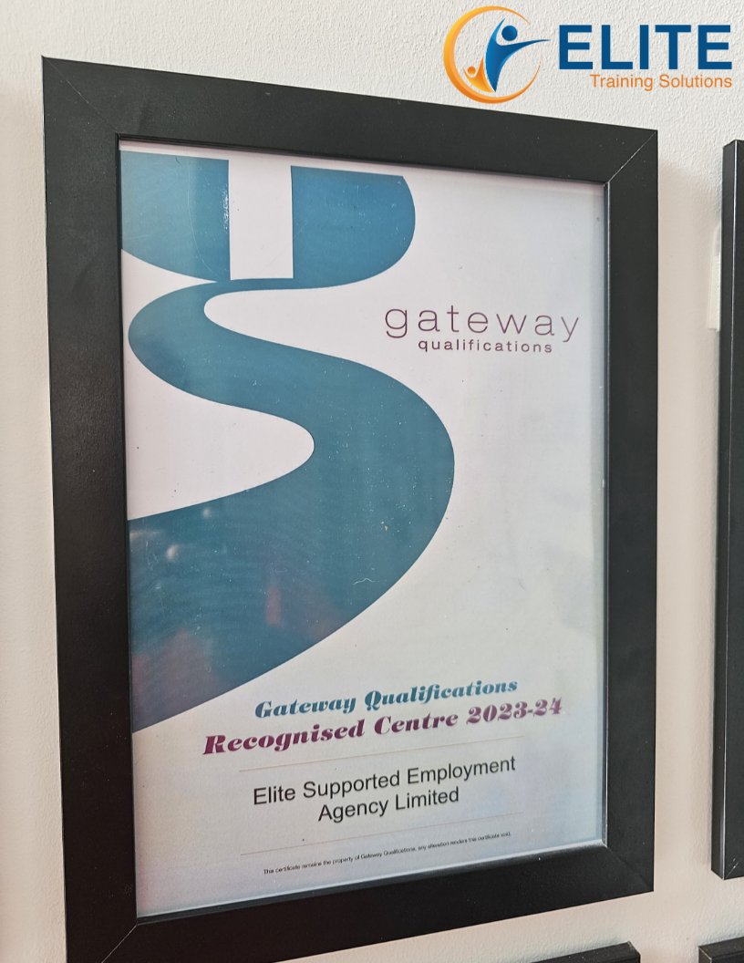 ELITETrainingS1's tweet photo. ELITE Training Solutions (ELITE Supported Employment) can proudly announce that we have continued to be a recognised delivery centre for @GatewayQuals . Gateway Quals are the awarding body for our accredited Level 3 'Certificate for Supported Employment Practitioners' course. https://t.co/ZthNwrfaRu