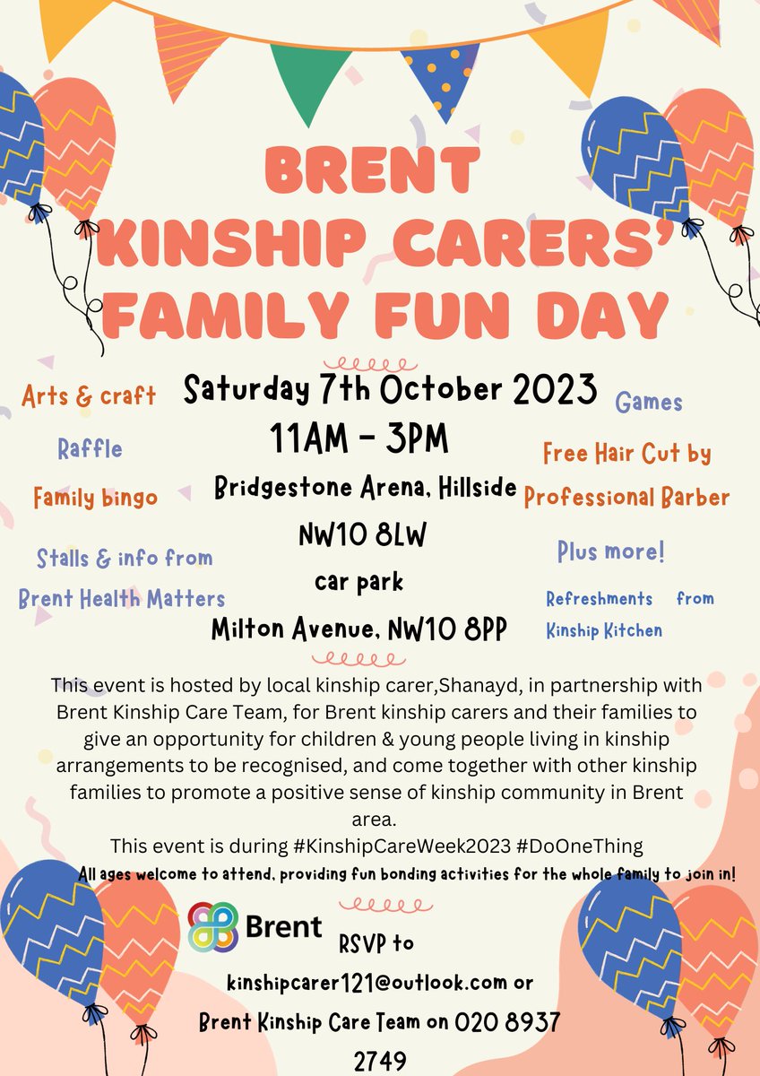 #KinshipCareWeek is soon approaching, what are your plans this year #DoOneThing to spotlight #KinshipCare?

My local #KinshipCare team will be having meet & greet for their carers. I will be hosting Kinship Carers Family Fun Day event in partnership with Brent Kinship Care Team.