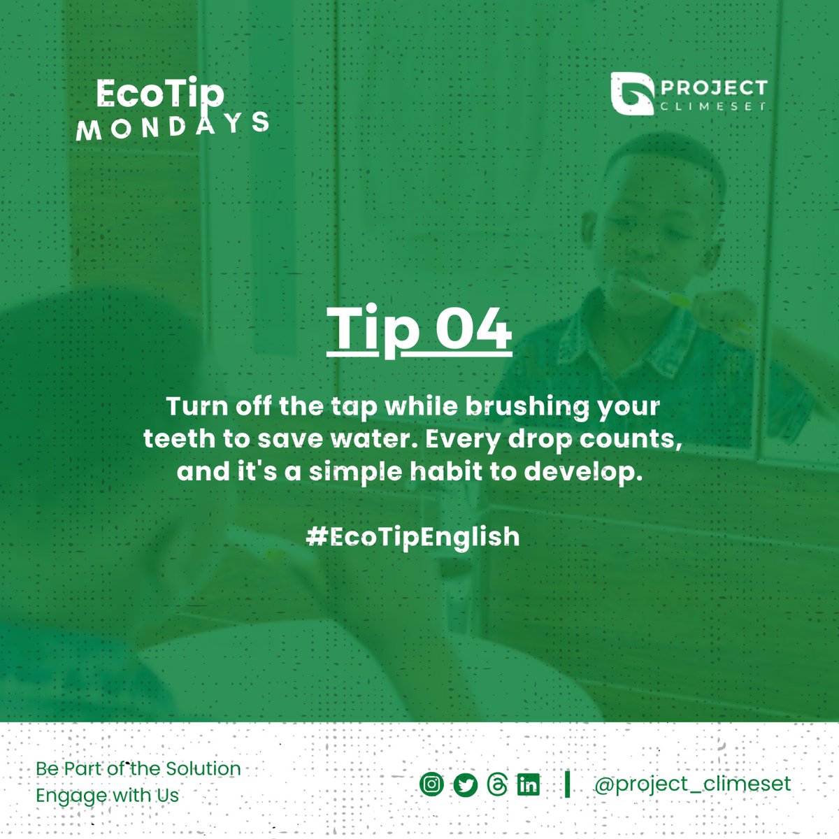 ProjectClimeset's tweet photo. It's as simple as turning off the tap.
Conserve water one toothbrush at a time.
#SaveWater #ProjectClimeSet https://t.co/9bGOD0b6cv