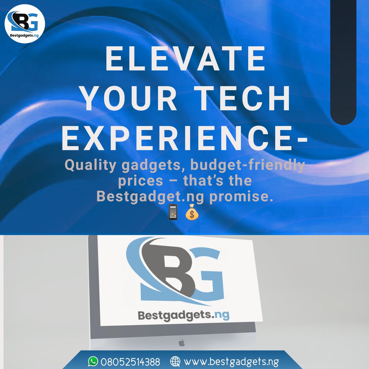 Bestgadgetng's tweet image. Quality gadgets, budget-friendly prices – that’s the Bestgadget.ng promise. Elevate your tech experience. 📱💰 #TechPromise
