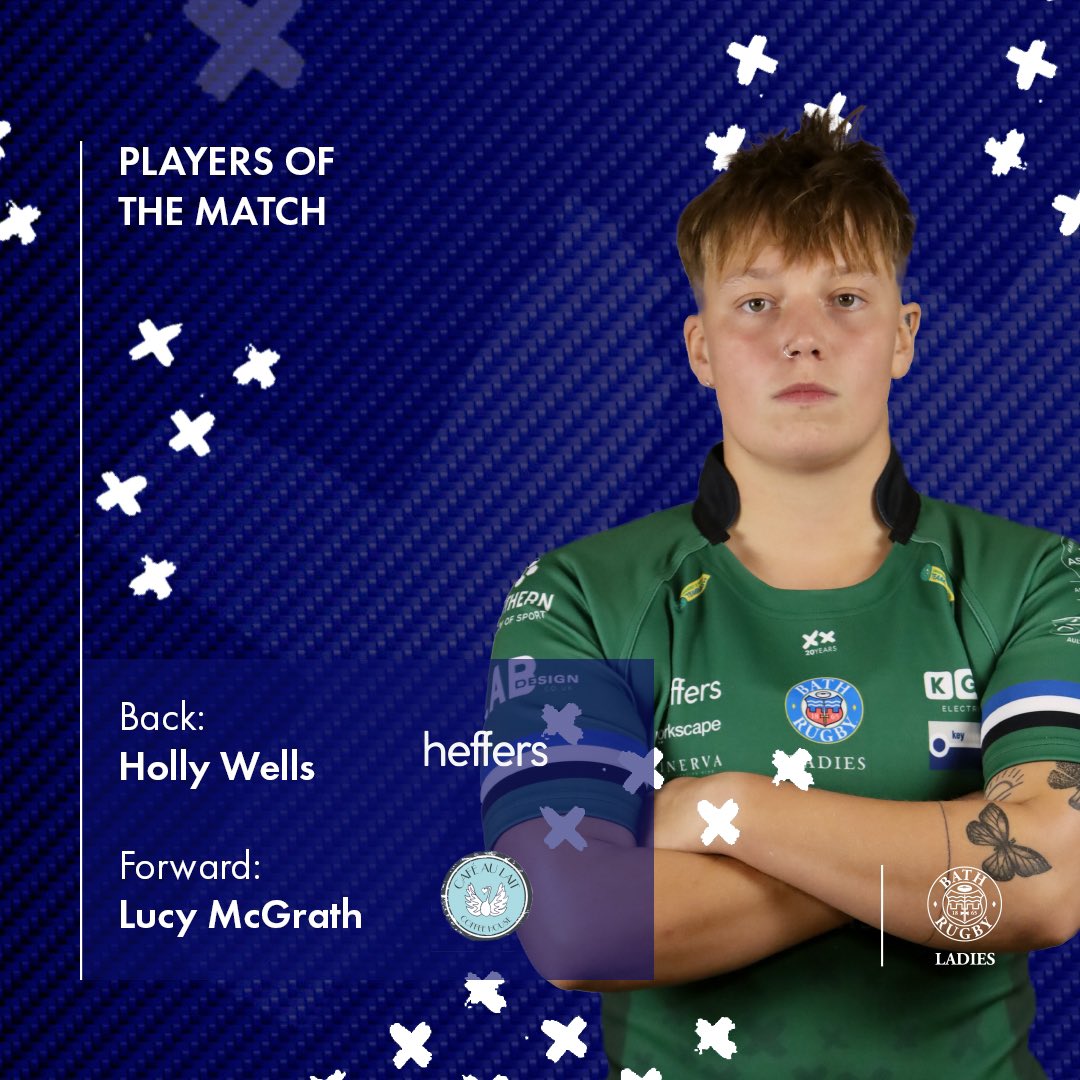 Our players of the match go to Holly + Lucy! Holly, sponsored by Heffers, was outstanding with her consistent try-saving tackles. Lucy, sponsored by <a href="/CafeauLait_Bath/">Cafe au Lait, Bath</a> was a workhorse in defence, with multiple turnovers 💥

Great work, ladies. Enjoy your <a href="/StAustellBrew/">St Austell Brewery</a> gift box! 🍻
