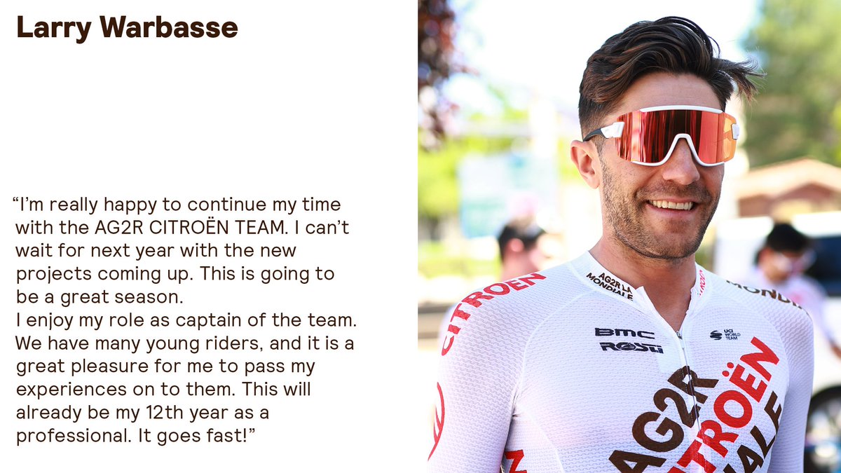 🖋️ @larrywarbasse - 2⃣0⃣2⃣4⃣ 🎙️ @larrywarbasse : “I enjoy my role as captain” #AG2RCITROËNTEAM #RoulonsAutrement #RideDifferently