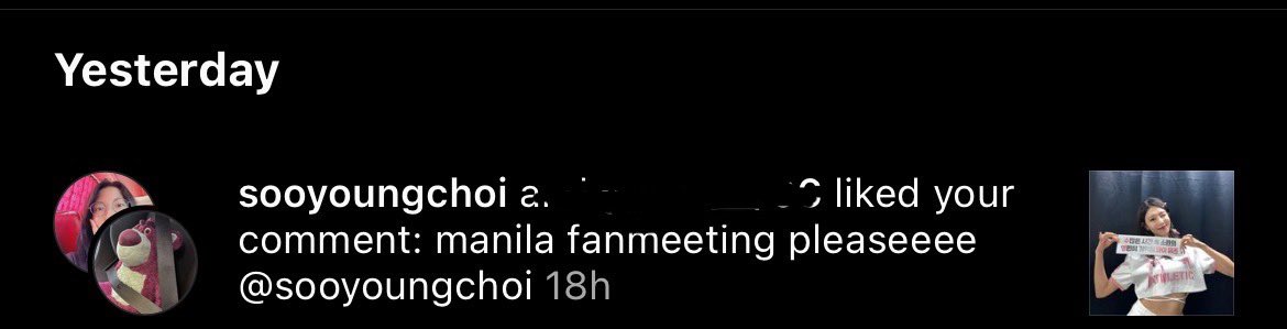 munuchan_'s tweet photo. SOOYOUNG LIKED MY FUCKING COMMENT AHHHHHHHHHHH

@GGPhilippines IS THIS A SIGN?!?!!??? BAKA NAMAN MAGAWAN NG PARAAN HUHU PABULONG NAMAN KUNG KAYA MASAMA MANILA PARA MABENTA KO NA KIDNEY KO 😭😭😭😭😭 https://t.co/QMwNcKIh4y