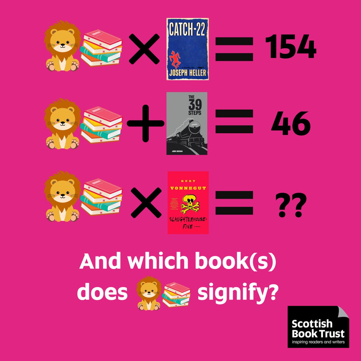 scottishbktrust's tweet image. Happy #MathsWeekScotland! Can you solve this bookish equation?