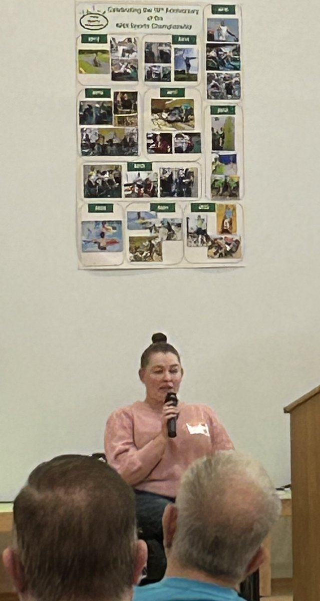 TheNeuroPhysios's tweet photo. Let the games begin! 10th Anniversary #NRHSportsChamps officially  opened by Irish Paralympian Kerry Leonard with music of course from our talented NRH musicians https://t.co/ci7i6oLTjJ