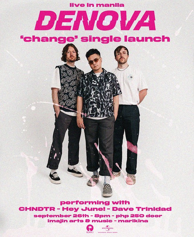 #AmplifiedLive

See you all tomorrow for the launch of <a href="/DENOVABAND/">DENOVA</a>'s new single “change” at @Imajinartsandmusic! With performances by CHNDTR, Hey June! &amp; Dave Trinidad! Mark your calendars!⚡️

#AmplifiedPH #Denova