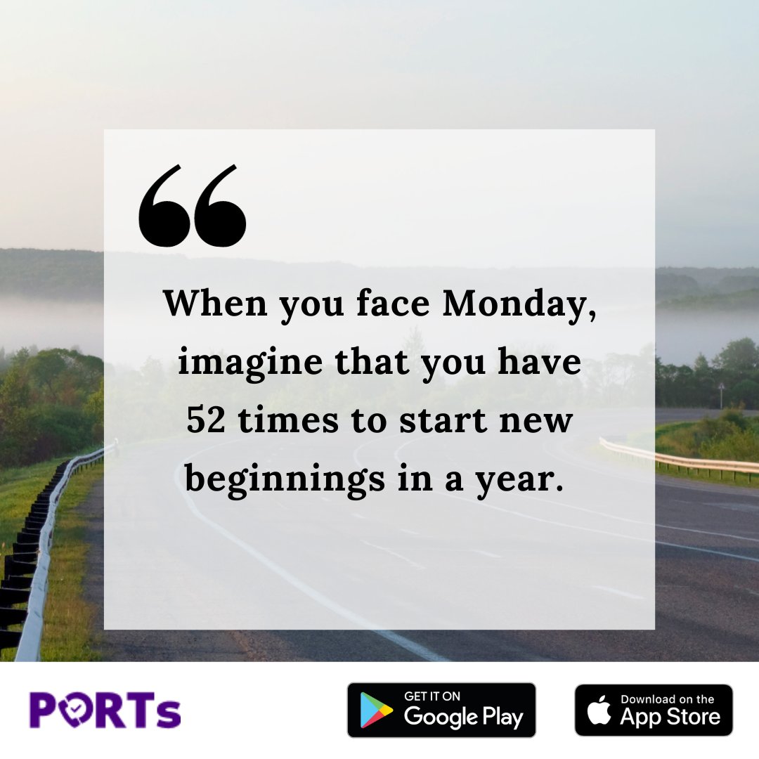 Ports2Connect's tweet photo. Mondays offer you 52 fresh starts in a year. With each new week, there's a chance to reimagine, refocus, and conquer your goals. https://t.co/0wHw3K4GhX