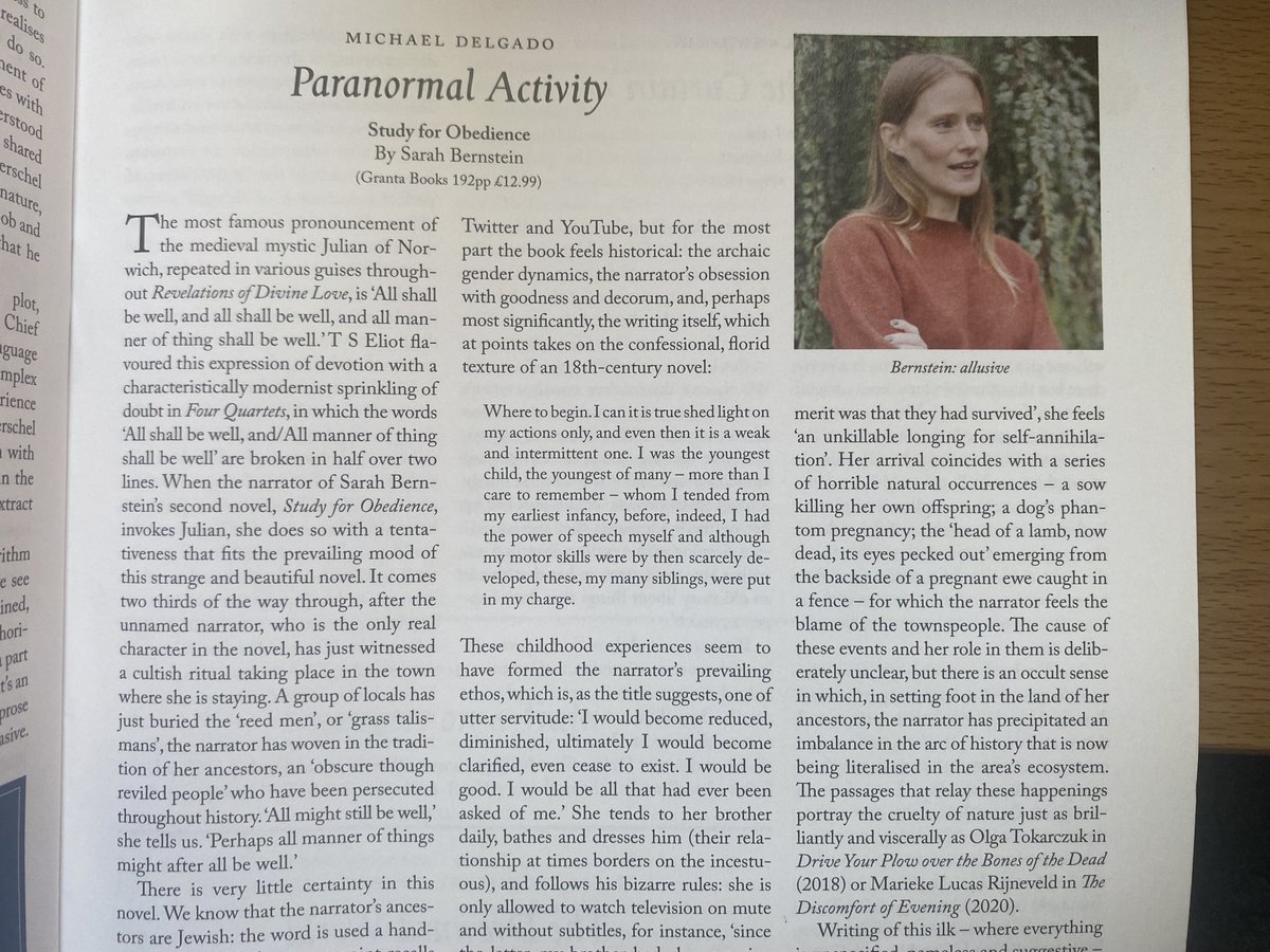 michaelhdelgado's tweet photo. Very nice to see Sarah Bernstein’s sensational STUDY FOR OBEDIENCE on the #BookerPrize shortlist – here’s a snippet of my review for @Lit_Review.

https://t.co/Bou5OMoNLf https://t.co/LNodh6BcyE