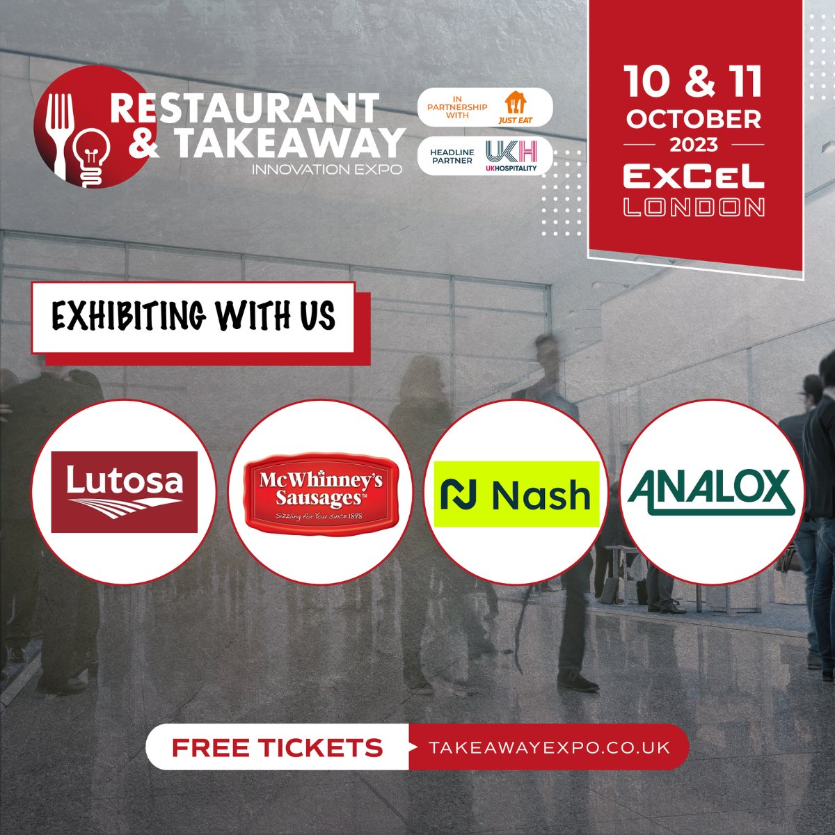 We are thrilled to announce Lutosa, McWhiney's Sausages, Nash & Analox Group are exhibiting at the Expo over 10th & 11th October! 👋 🎫 Get your FREE ticket here: bitly.ws/Sezr to discover all our innovative suppliers across @excellondon! 🎫 #RTIE23 #HOSPOB2B