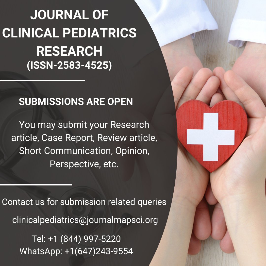 📢 Exciting News: Submissions Are Now Open for the Journal of Clinical Pediatrics Research(ISSN-2583-4525)!
Passionate researchers and experts are invited to be a part of this thriving community.
#PediatricResearch #ClinicalPediatrics #ResearchOpportunity #ChildHealthcare