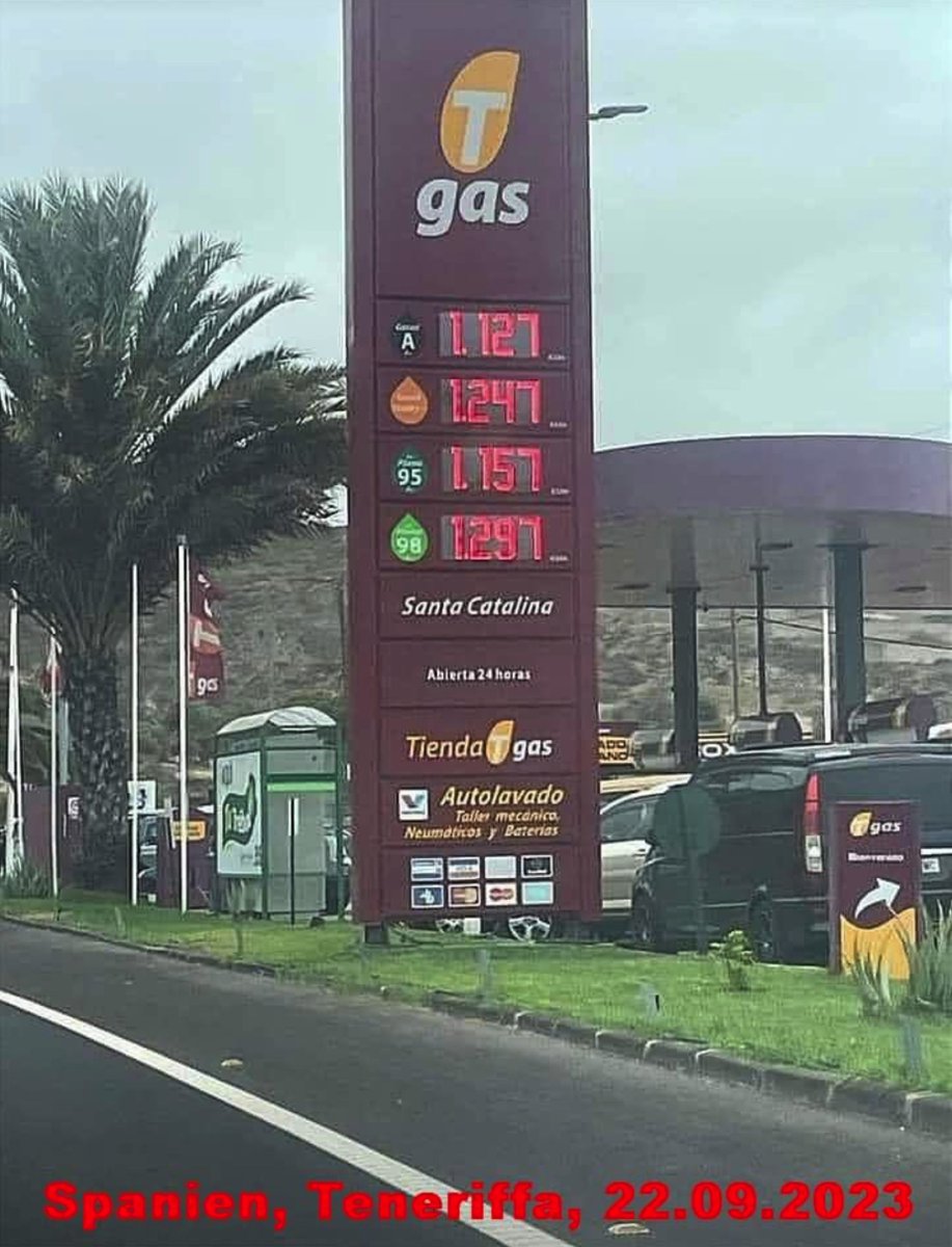 josycesarini's tweet photo. @EmmanuelMacron La taxe d'habitation s'est transformée en impôt foncier. Les impôts se sont transformés en taxes.

Pour les carburants, regardez ce que l'Espagne arrive à faire. Prix des carburants au 22/9/2023. https://t.co/fzYPskohkD