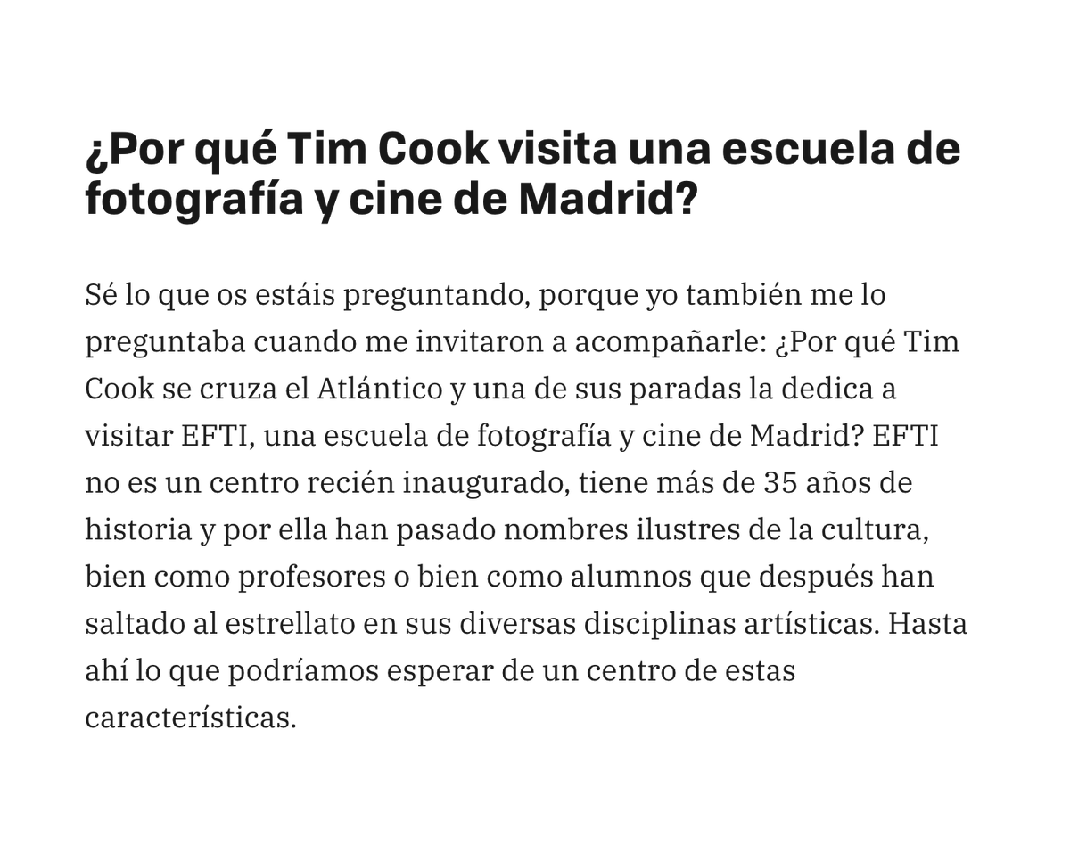 efti_fotografia's tweet photo. "Imagina que estás en clase y de pronto por la puerta entra... #TimCook, CEO de Apple. Eso mismo ha ocurrido este sábado 23 de septiembre en #EFTI."
🙌¡GRACIAS a @xataka y @kyravms por este maravilloso testimonio y entrevista a @tim_cook!🙌
▶https://t.co/LymoJZPwUk
#timcookceo https://t.co/Ph8spPu0g4