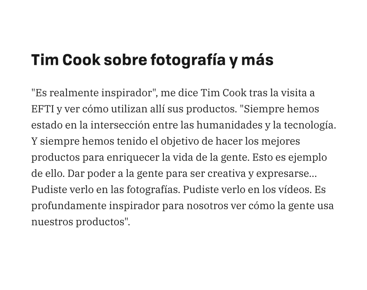 efti_fotografia's tweet photo. "Imagina que estás en clase y de pronto por la puerta entra... #TimCook, CEO de Apple. Eso mismo ha ocurrido este sábado 23 de septiembre en #EFTI."
🙌¡GRACIAS a @xataka y @kyravms por este maravilloso testimonio y entrevista a @tim_cook!🙌
▶https://t.co/LymoJZPwUk
#timcookceo https://t.co/Ph8spPu0g4