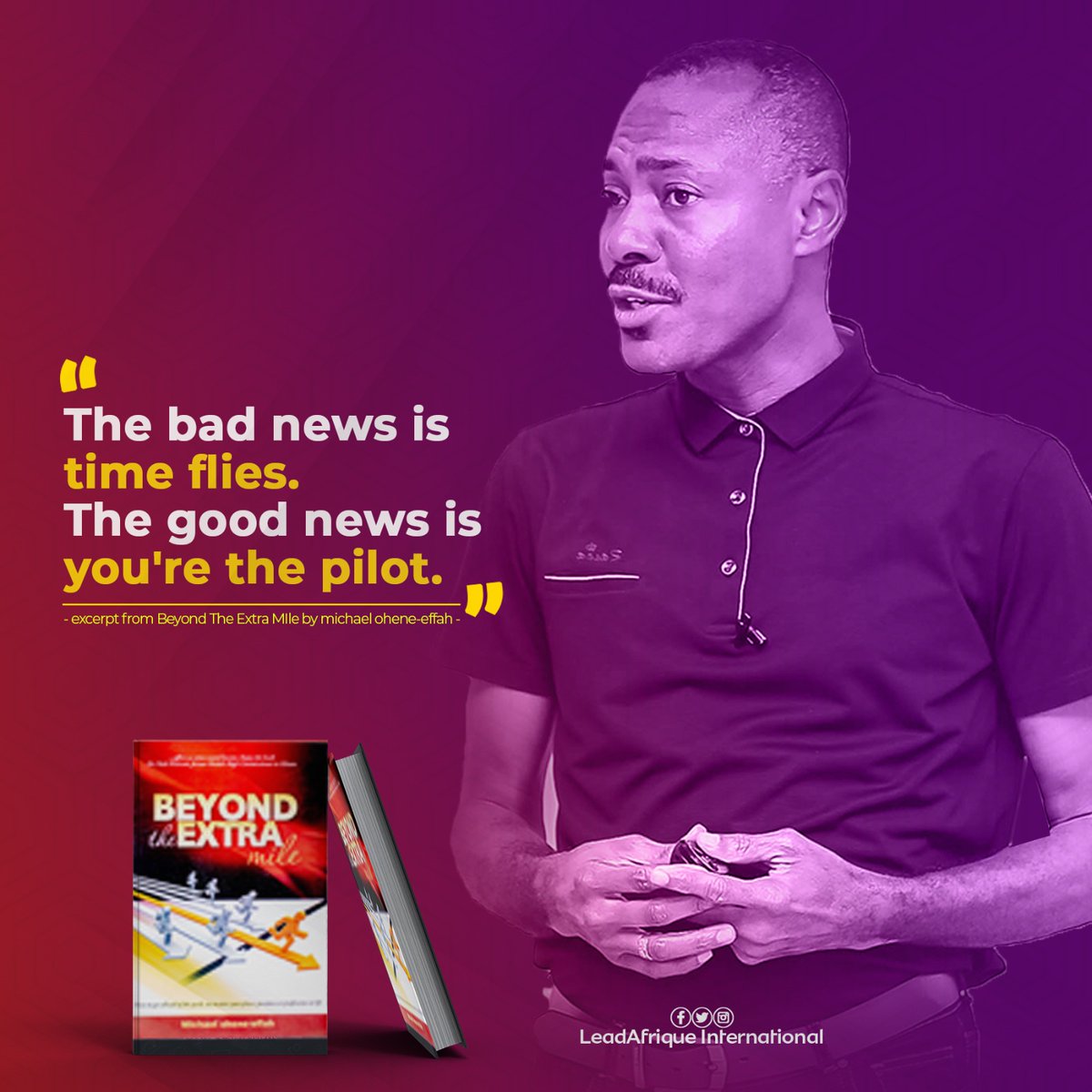 LeadAfrique's tweet photo. Steer your own journey, for while time is fleeting, you hold the controls. βοΈβ³ #MasterYourDestiny
#MondayMotivation #timeflies https://t.co/IBP2AAHl1r