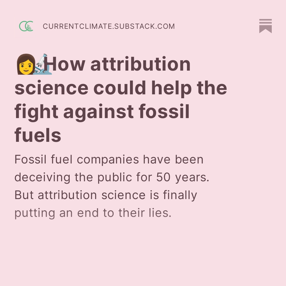 Fossil fuel companies like Exxon and Shell have been deceiving the public for 50 years. But attribution science is finally putting an end to their lies. How? Read more in the latest edition of Current Climate: currentclimate.substack.com/p/how-attribut… #ClimateCrisis #ClimateAction #climatechange