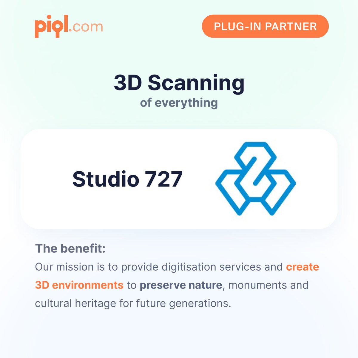 🌍Our plug-in partner <a href="/Studio_727/">Studio727</a> will be present at #ICA2023!  Get a chance to learn about 3D scanning and preserving our world's treasures from the experts. 🏛️🌳

#Studio727 #3DScanning #DigitalPreservation #CulturalHeritage #NatureConservation