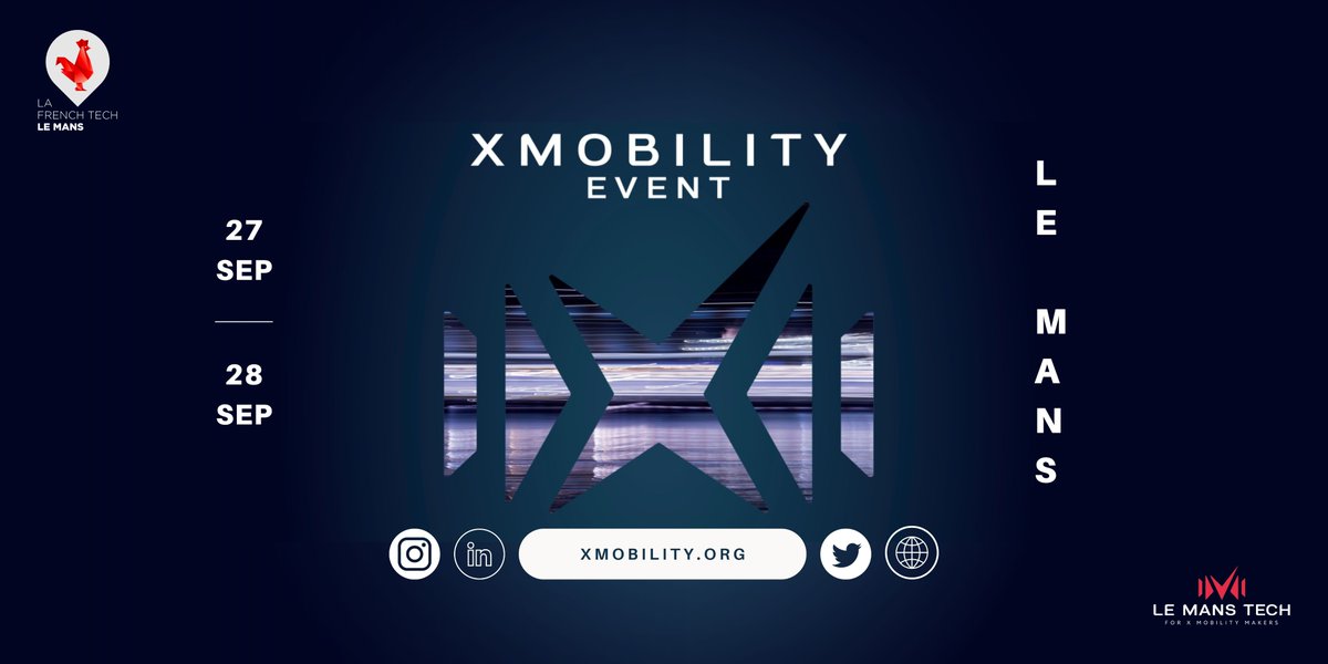 A vos agendas !Retrouvez-nous au salon  X-Mobility  Event au Mans les 27 et 28 septembre 2023, le rendez-vous des acteurs de la mobilité. #mobilites #lemans