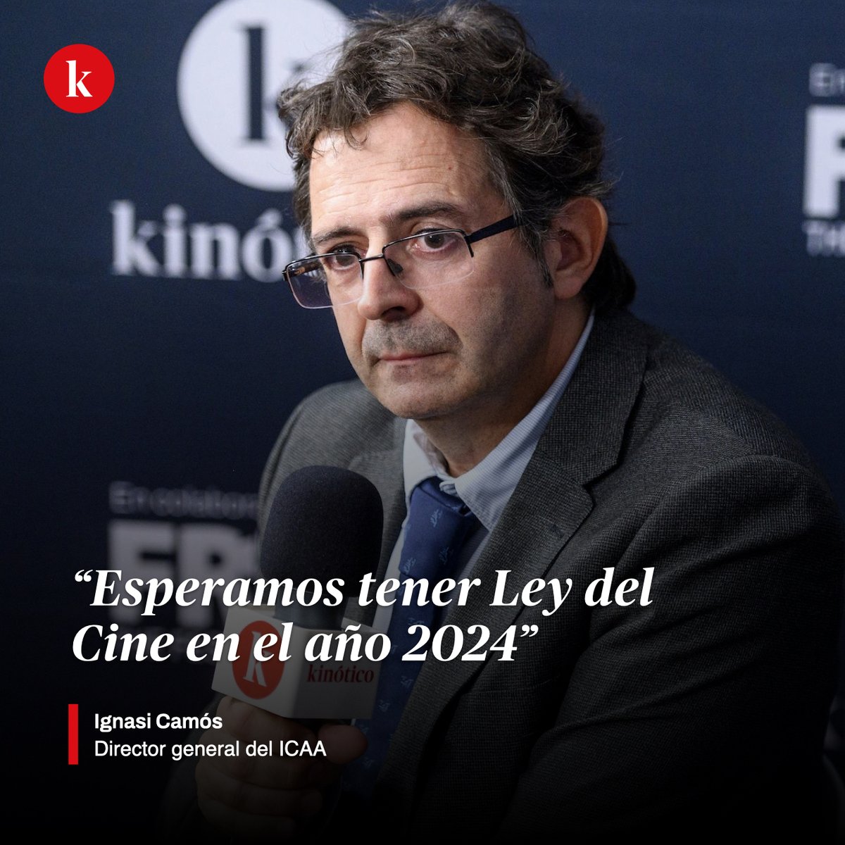Kinótico (@kinotico) on Twitter photo 🎬🎙️ ENTREVISTA | <a href="/IgnasiCamos/">Ignasi Camós 🎬🎥🇪🇸</a>: "Esperamos tener Ley del Cine en el año 2024"
➡️  El director general del <a href="/CineICAA/">ICAA</a> ha confirmado a <a href="/kinotico/">Kinótico</a>  que, si el gobierno de coalición se mantiene, presentará el mismo texto legislativo en las Cortes
🔗 kinotico.es/actualidad/202… 🎬🎙️ ENTREVISTA | <a href="/IgnasiCamos/">Ignasi Camós 🎬🎥🇪🇸</a>: "Esperamos tener Ley del Cine en el año 2024"
➡️  El director general del <a href="/CineICAA/">ICAA</a> ha confirmado a <a href="/kinotico/">Kinótico</a>  que, si el gobierno de coalición se mantiene, presentará el mismo texto legislativo en las Cortes
🔗 kinotico.es/actualidad/202…