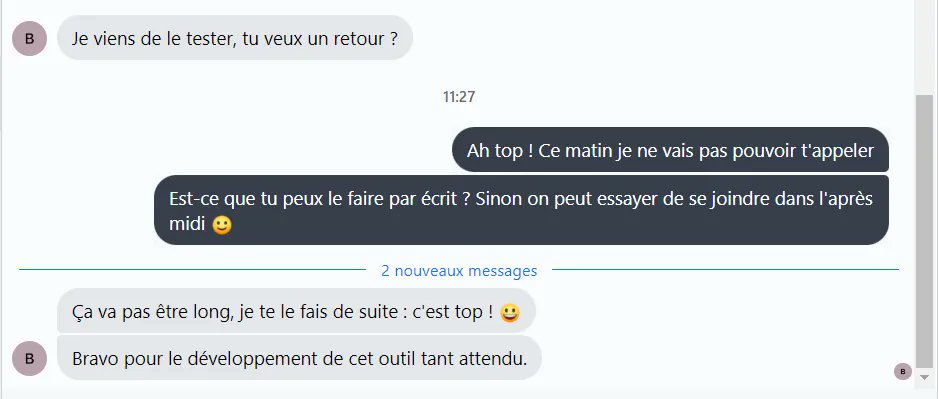 C'est pour ce type de retour que je fais ce job👌
Aujourd'hui, c'est déploiement national 🚀