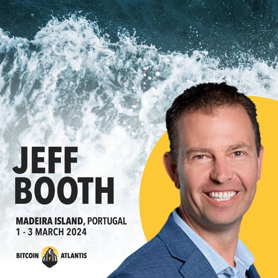 Jeff Booth, the visionary author of 'The Price of Tomorrow' and a leading advocate for technological deflation, is set to enlighten us at #BitcoinAtlantis! Prepare for a mind-expanding look at the future of economics and technology. 💡 Welcome, @JeffBooth!