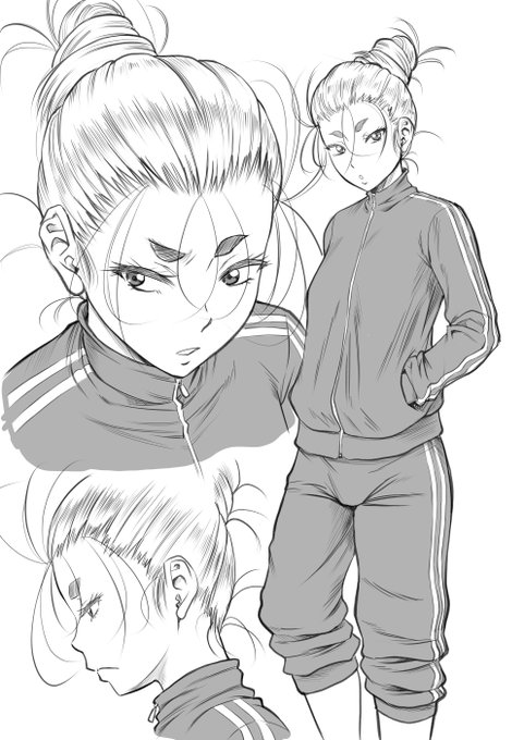 ジャージあんまり描くことないなぁ 