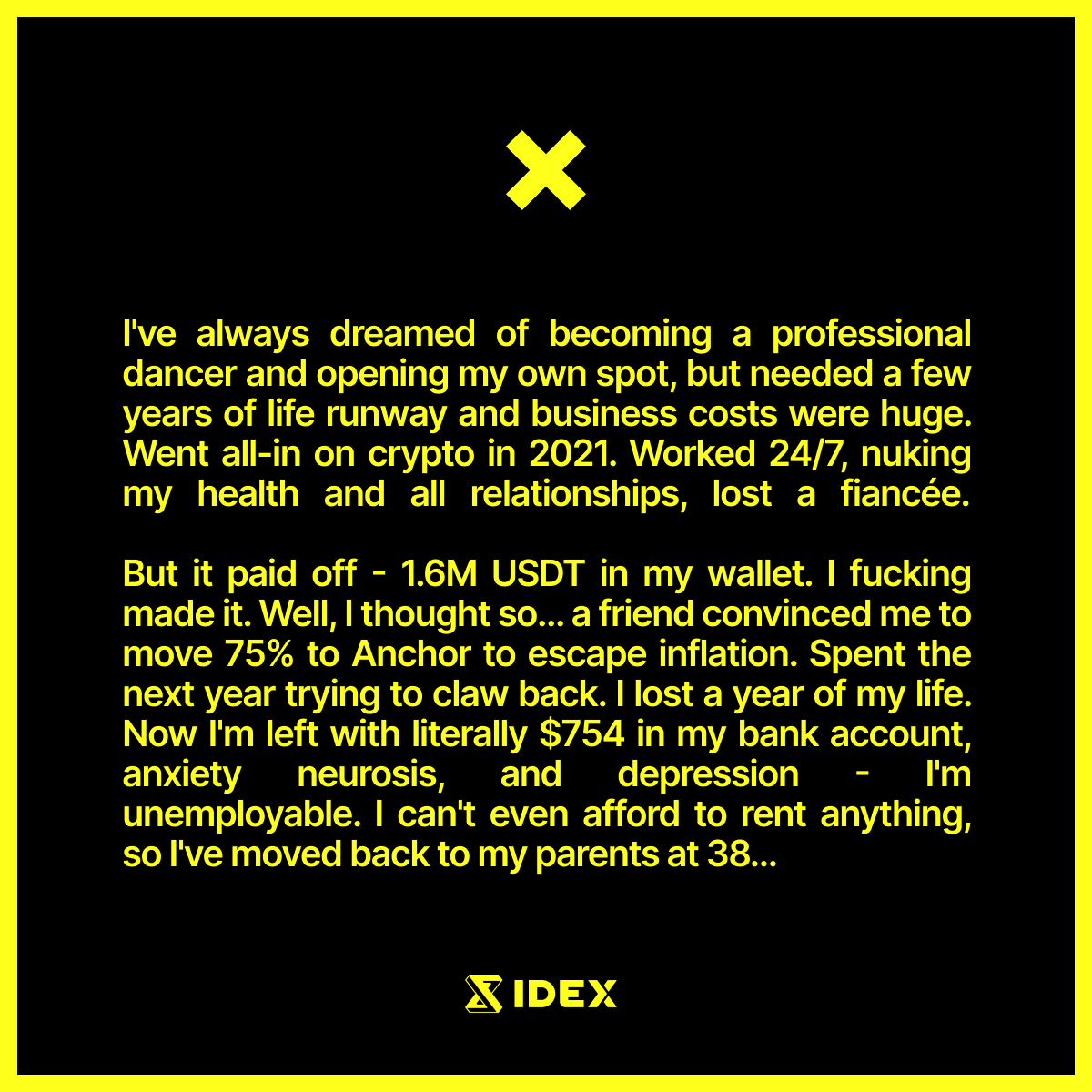 coinfessions's tweet photo. I can't even afford to rent anything, so I've moved back to my parents at 38. https://t.co/VBYntWZ1lN