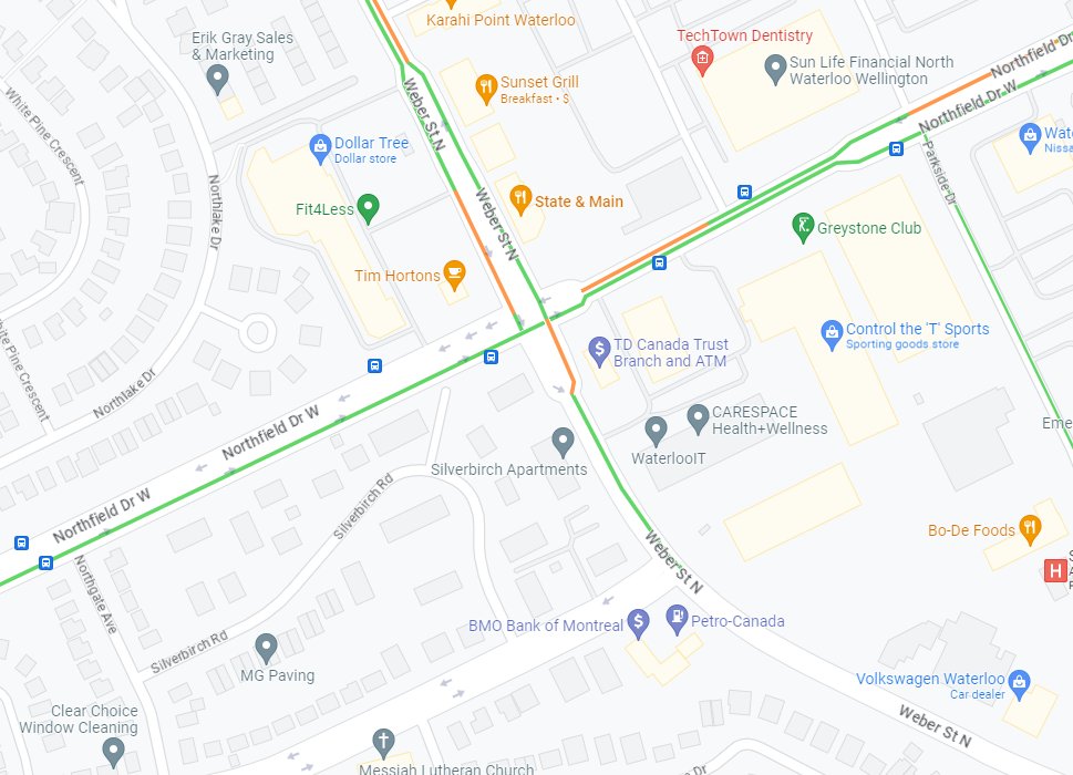 A note for drivers in Waterloo. The intersection of Northfield Drive West and Weber Street North is closed today for road reconstruction until Friday, November 10th.
