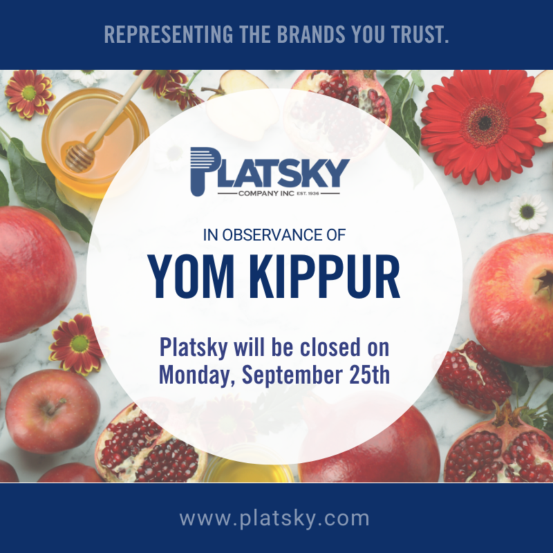 platskyco's tweet photo. Platsky Company will be closed Monday the 25th of September, in observance of Yom Kippur. We will resume our normal business schedule on Tuesday, September 26th. Thank you and have an easy fast! #YomKippur https://t.co/LueGFCyS2T