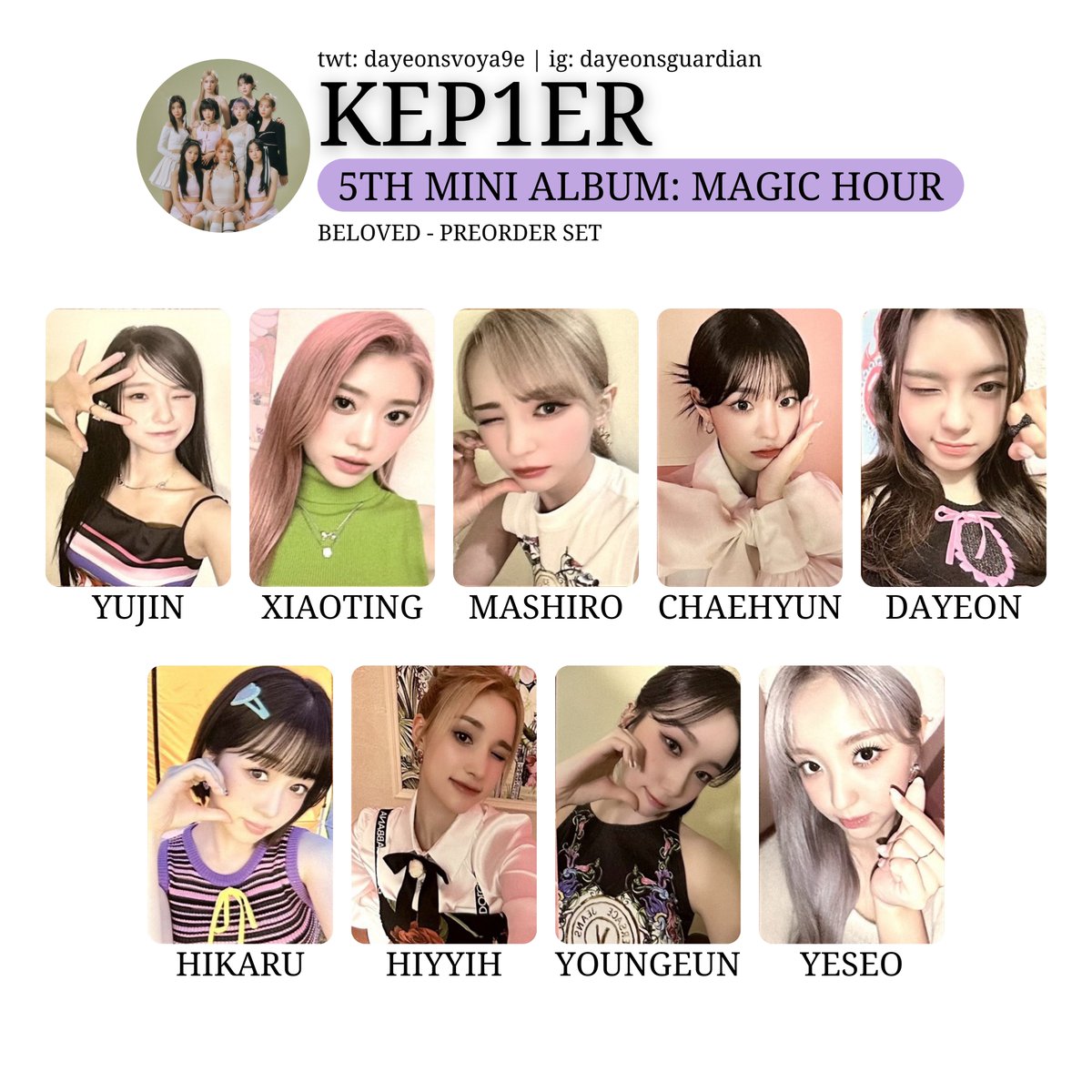 kep1er ヨンウン magichour showcase トレカ Kep1er Magic Hour Official Album POB Photocard (Beloved, Sunkissed