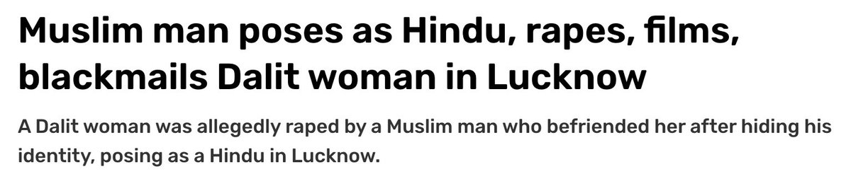 ARanganathan72's tweet photo. Saurabh befriended a Dalit woman, spiked her drink, raped her, recorded the crime, converted her, blackmailed her into having sex multiple times, until she found out by chance that he wasn't Saurabh at all but Shoaib.

Why are Dalit activists silent over this horrific incident? https://t.co/ZnDCswZ2eI
