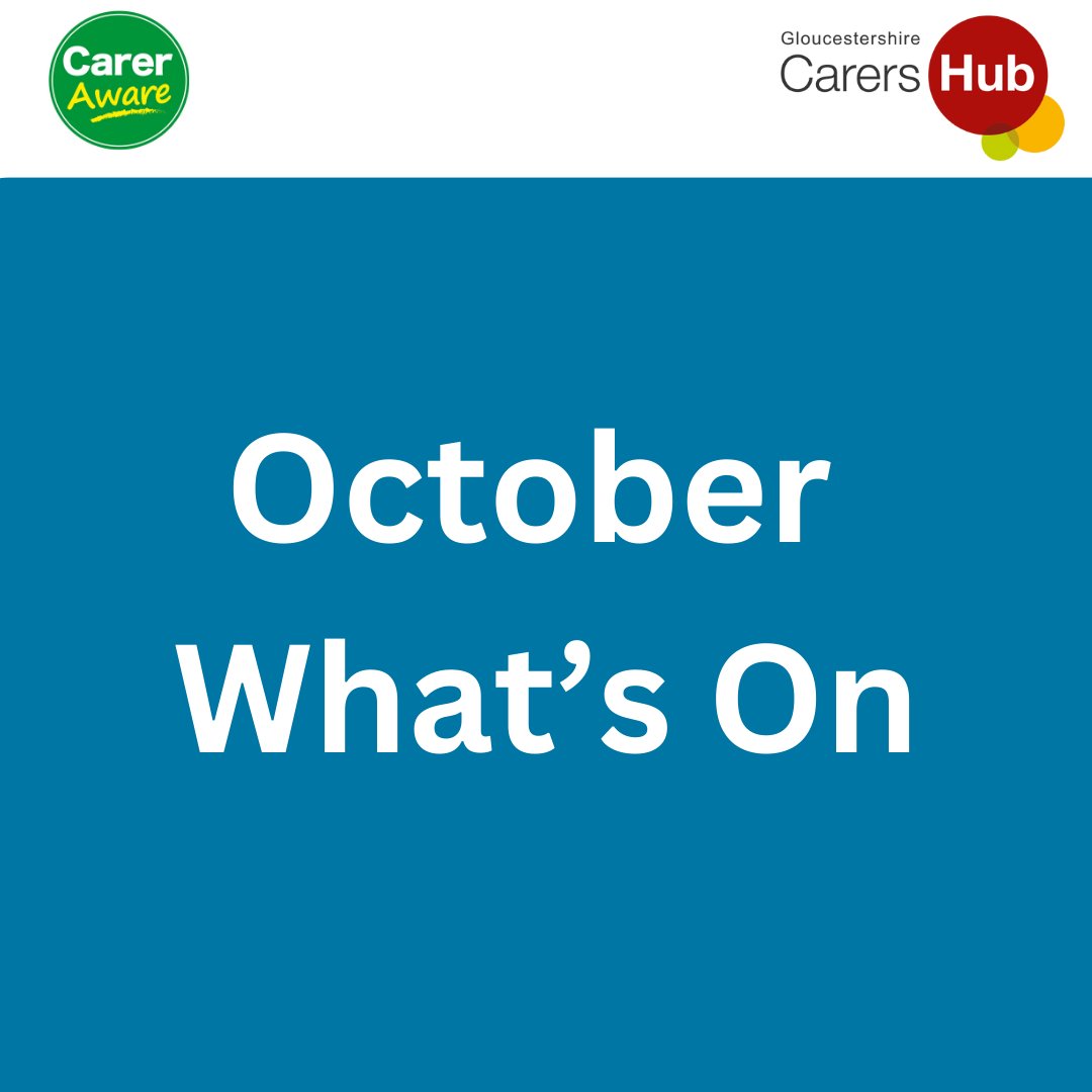 Our free activities, skills and training What's On is now available for October. 

If you are supporting someone, why not take a look.

It can be found on our website: gloucestershirecarershub.co.uk/news/free-unpa…

#carerawareglos #carers #careraware #gloucestershire