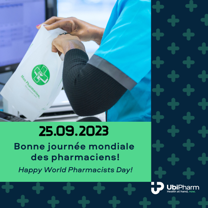 UbiPharmGroup's tweet photo. En ce 25 septembre, nous vous souhaitons à tous, chères Consoeurs, chers Confrères, une excellente journée mondiale des pharmaciens!
#JournéeMondialeDesPharmaciens #pharmacien #UbiPharm #HealthAtHandNow #WorldPharmacistDay
#pharmacistDay #Pharmacy https://t.co/A6oHF2iVS8