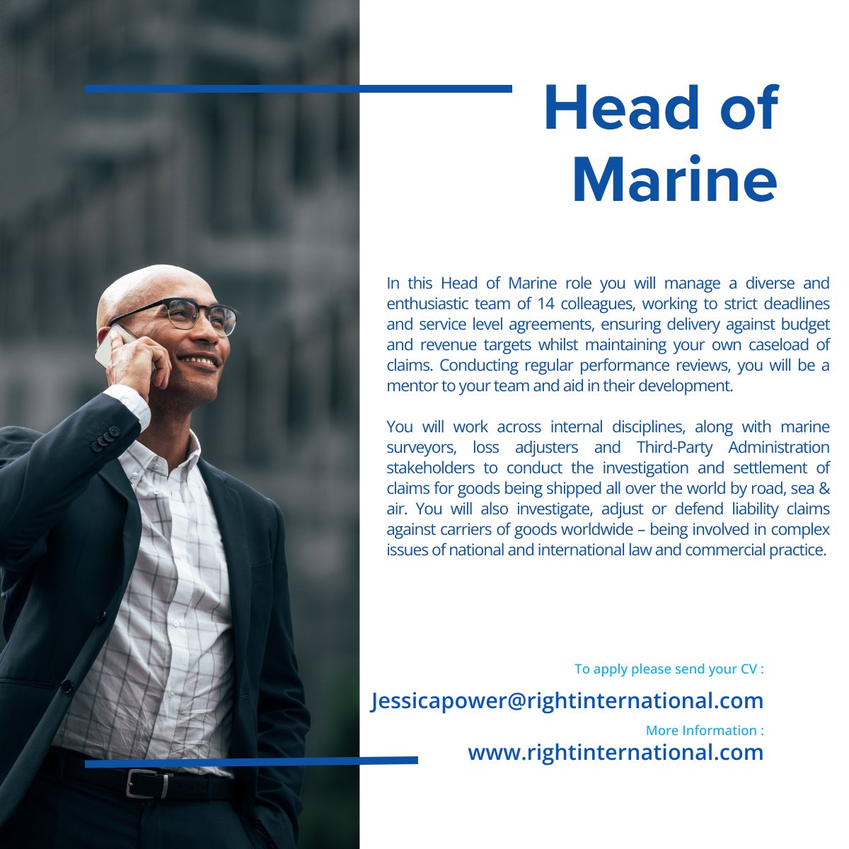 RightIntl's tweet image. Head of Marine role.

For more details please see our website - rightinternational.com/vacancies/head…

or email your CV to Jessicapower@rightinernational.com