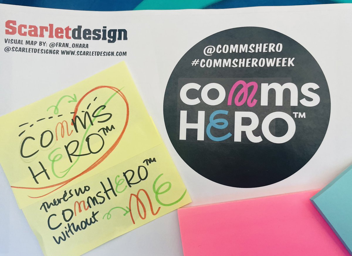 fran_ohara's tweet photo. Prepping to visual map speaker stories at #commsheroweek in person day 26/09. 7 years since first map! Love new branding ‘theres no comms hero without me’. Stellar @commshero speaker lineup ⁦@WeAreResource⁩ ⁦@ScarletDesignGr⁩ #visualmap #richpicture #comms #lovemyjob https://t.co/fbTf54doPa
