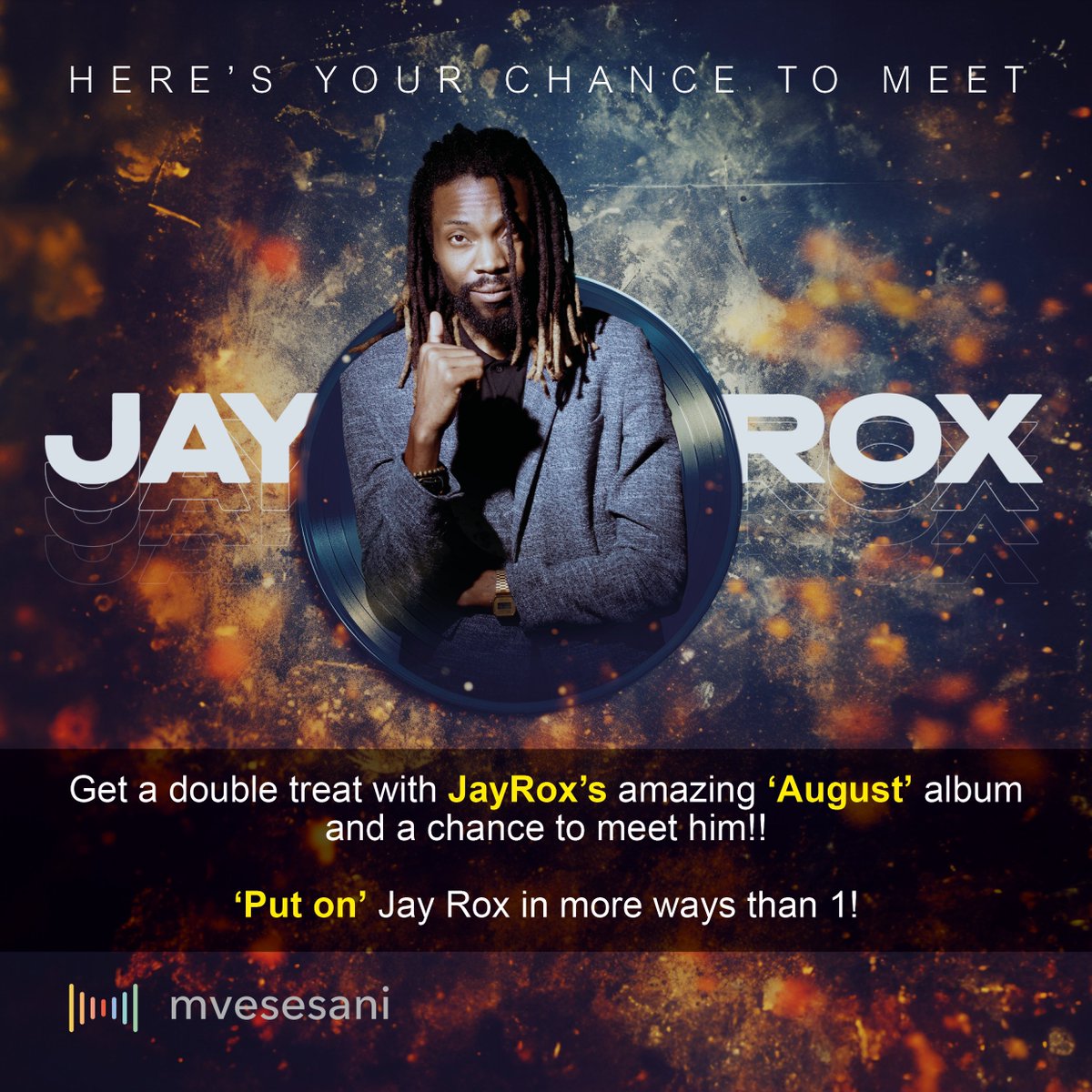 To get a chance to win this awesome Jacket hand delivered by <a href="/officialJayRox/">#Lion</a> HIMSELF, just buy his 'August Turn' album and send us the screenshot of purchase OR post it to your social media with the hashtags #Mvesesani &amp; #JayRoxAugustTurn. Shop link below

mvesesani.com/music/jay-rox-…