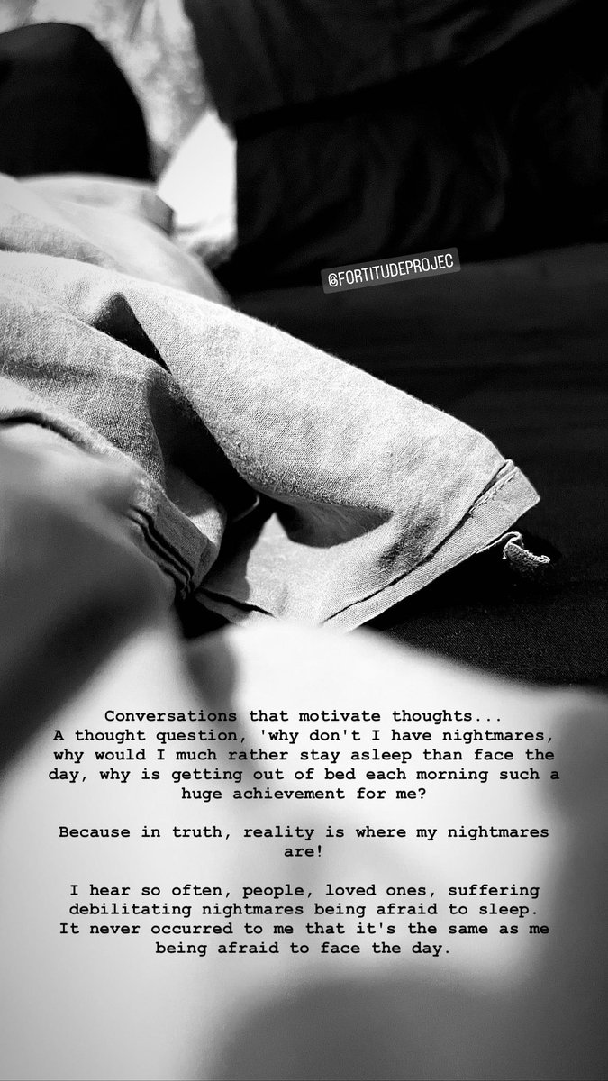 FortitudeProjec's tweet image. &quot;Getting up each morning is a huge achievement&quot;
&quot;Reality is the nightmare, sleep &amp;amp; dreams the escape&quot;
#traumasurvivorjourney #empathstruggles 
@ElRiEmpath13