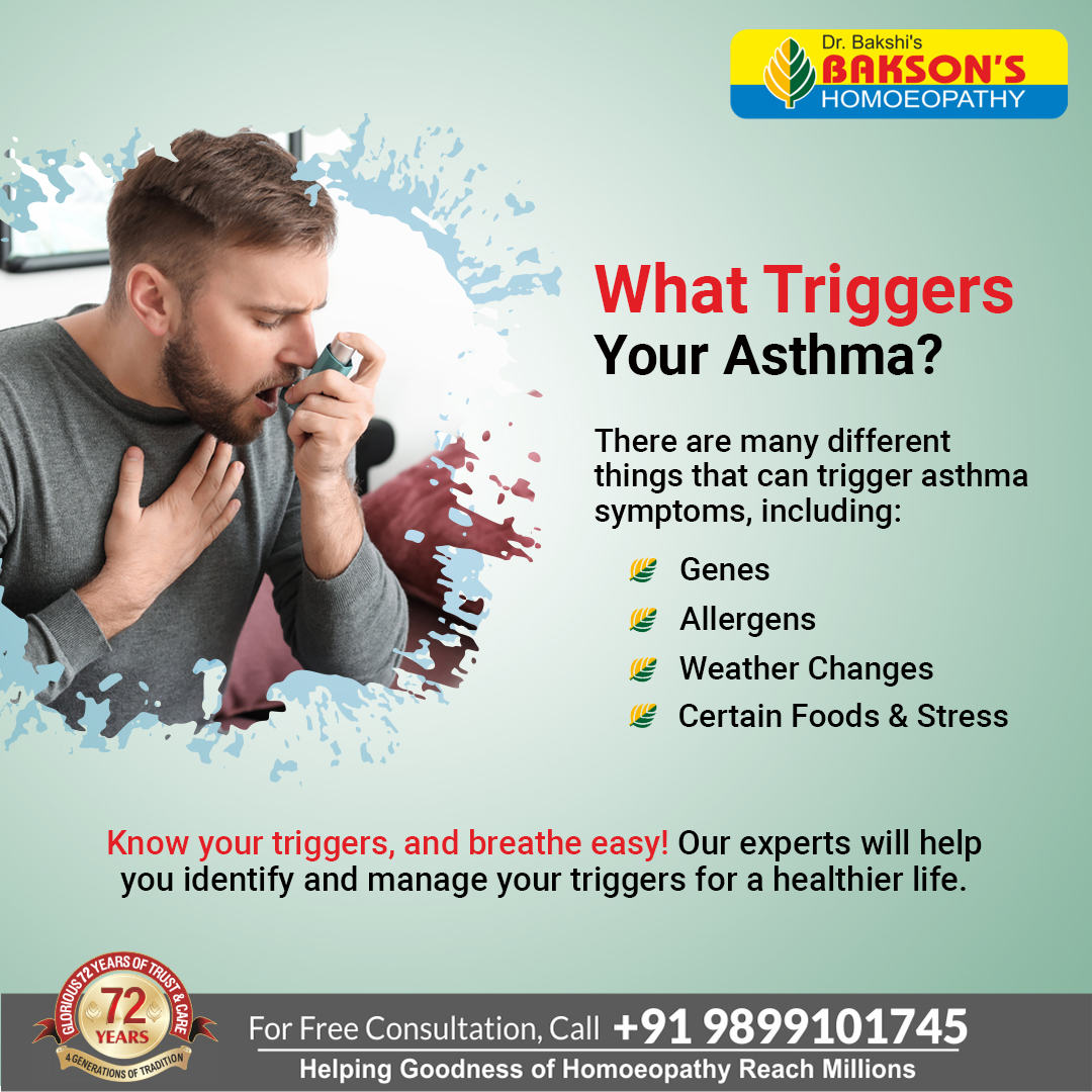 Baksons's tweet image. #AsthmaSymptoms can be set off by a variety of factors, from #Allergens and #WeatherChanges to #Genes &amp;amp; certain foods. Recognizing your triggers is the key to taking control of your #Asthma with #BaksonsHomoeopathy.

To know more, call: 098991 01745