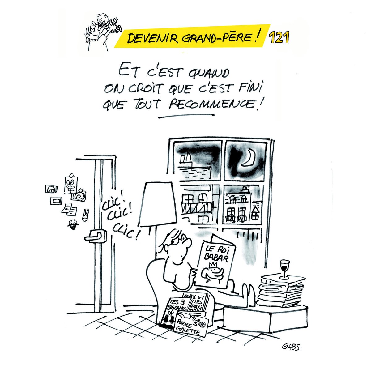 Et voila la fin de cette histoire dessinée:DEVENIR GRAND-PERE
mais une histoire est-elle jamais finie ?
#petitfils #grandpere #papy #grandparentsday #education #petiteenfance #dessin #humour #romangraphique #bd #bebe #illustration #cartoon