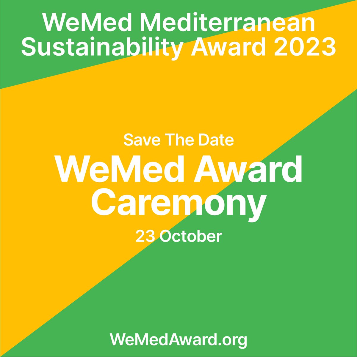 Save the date, October 23rd!
📷 📷 WeMed Sustainability Award Ceremony will take place in Tunisia this year. Stay tuned to see the winning projects.

📷 Award Page: wemedaward.org

#circulareconomy
#greenbusiness
#wemed2023
RESET Project
ENI CBC Med Programme
MedWaves