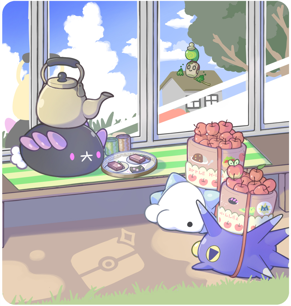 ch_yoshino's tweet photo. バチンウニとユキハミがりんごをたくさん拾ってきたよ！
ナマコブシがおいしいりんごもちを作ってくれるって！🍎🍎🍎 https://t.co/eiMIcSMxGA